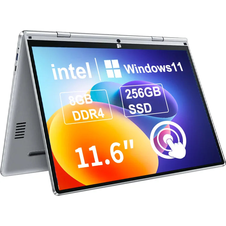 2-in-1 11.6-Inch Touch Screen Laptop with 360 Rotating 8GB RAM 512GB SSD Intel  Processor Popular N4020 Notebook