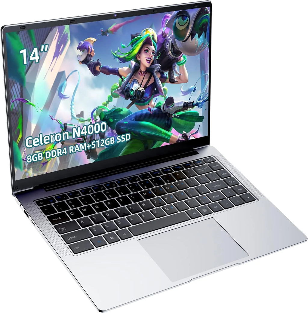 14-inch Laptop With N4000 Processor 12GB RAM 256GB SSD FHD Display 1366x768 WIFI5 BT4.2  Win 10 Laptop Light Laptop