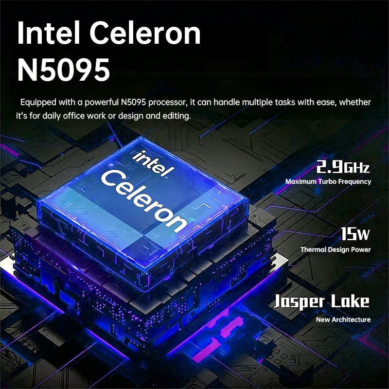 15.6inch New Laptop Wholesale Computer Intel N5095 8GB RAM 256GB SSD Windows 10/11 Fingerprint Recognition NoteBook