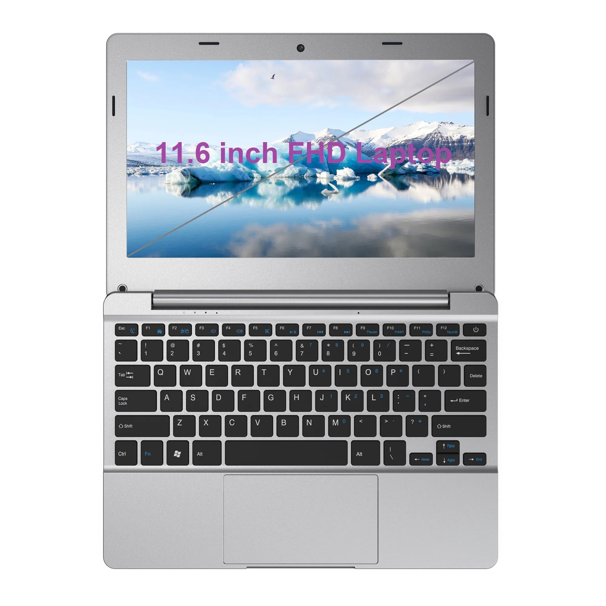 11.6" FHD Laptop, Intel J4105, 8GB RAM, 64GB EMMC, Win10 Pro, USB 3.1, Type-C, HDMI, WiFi, 5000mAh, OEM Support for Resellers