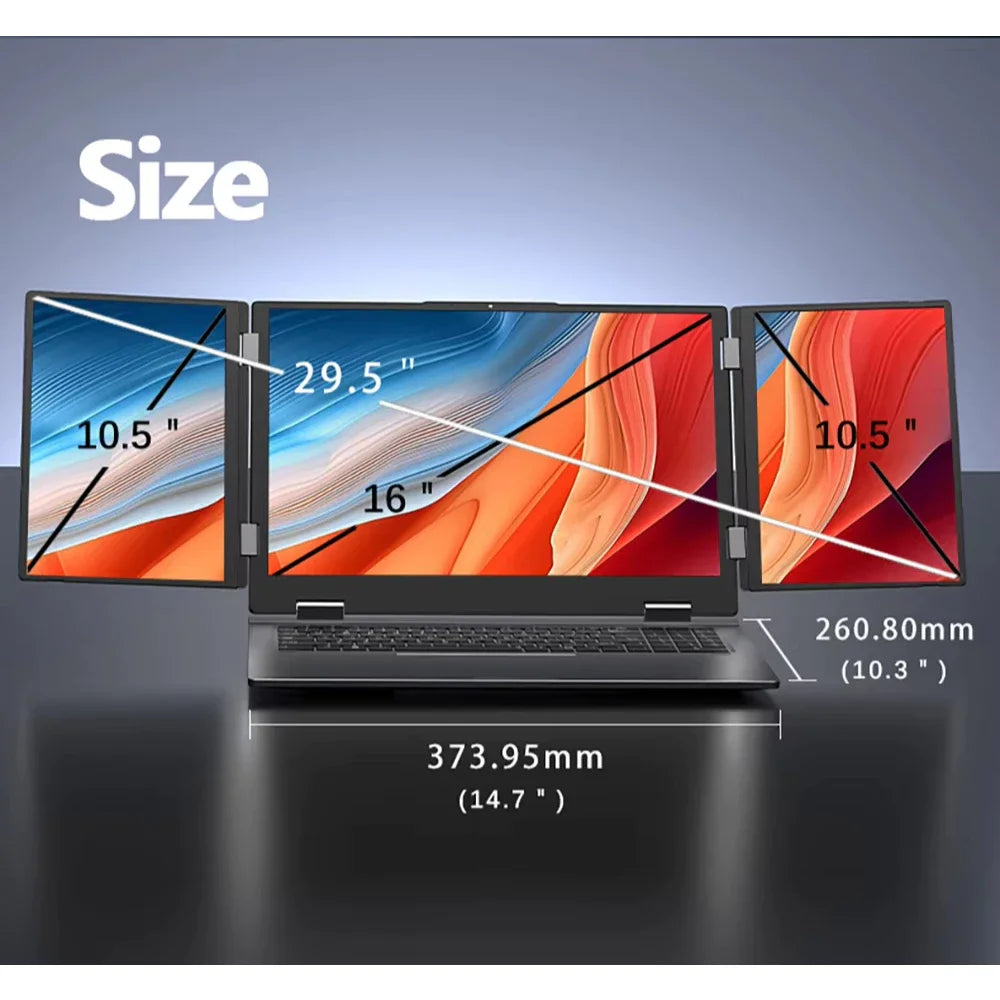 12th Gen Intel I7 Triple Screen Gaming Laptop 16+10.5+10.5 Inch New Business Office Computer