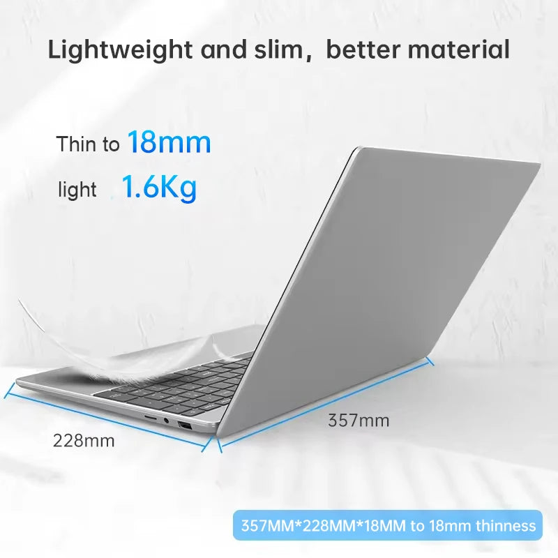 15.6inch New Laptop Wholesale Computer Intel N5095 8GB RAM 256GB SSD Windows 10/11 Fingerprint Recognition NoteBook