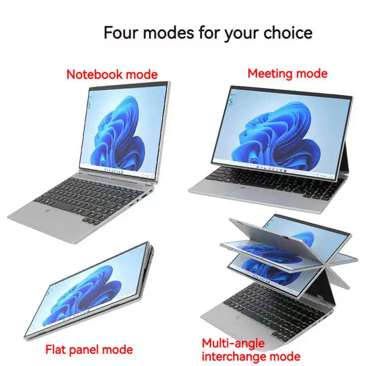 2025 Premium 14 Inch Yoga Laptop Intel N95 16GB RAM 1TB SSD Touch Screen 360°Rotating Win 11 Pro Business Notebook PC