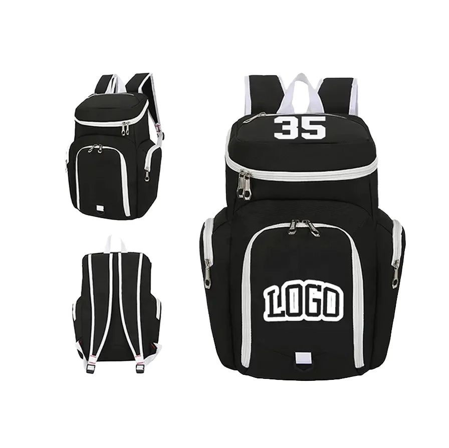 2026 Lightweight Custom Black Backpack Waterproof Oxford Material Polyester Zipper for School Sports Business Travel Laptop