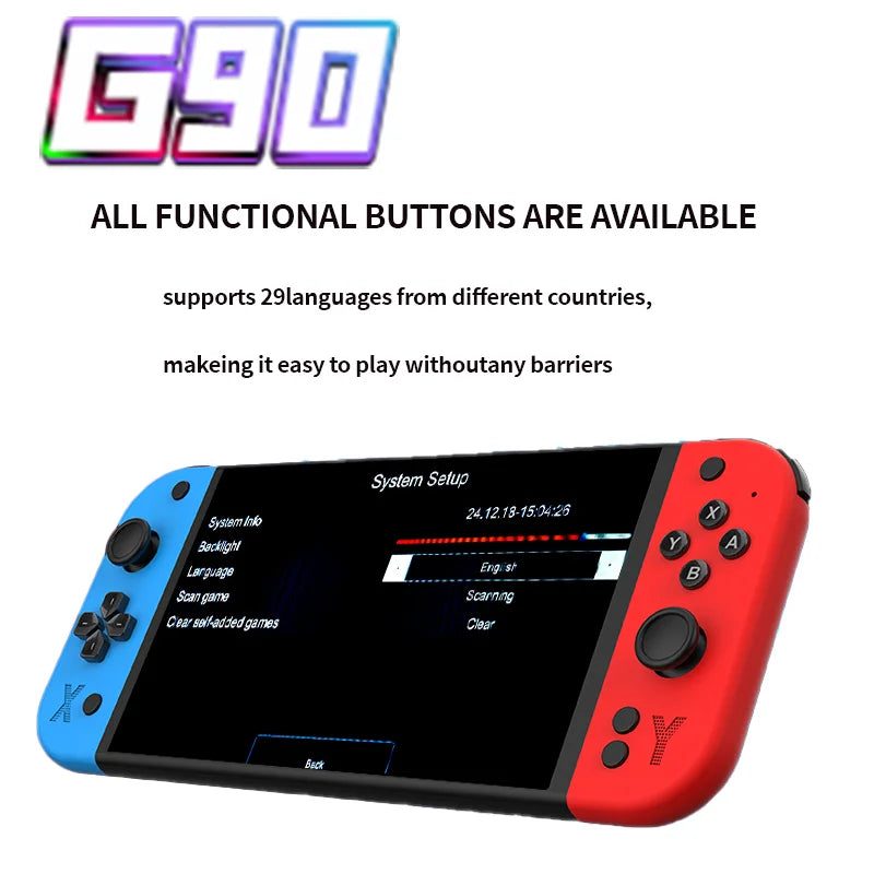 G90 7 inch 64GB 4000mAh high definition arcade handheld game console for PSP/PS1 nostalgic retro TV game controller