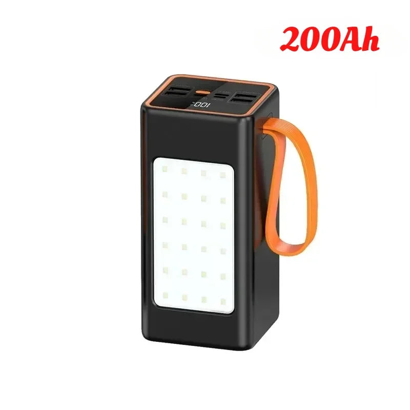 200000mah Super Fast Charging Power Bank 120W Portable Power Bank External Battery for Iphone 14 Pro Max Laptop with LED Light