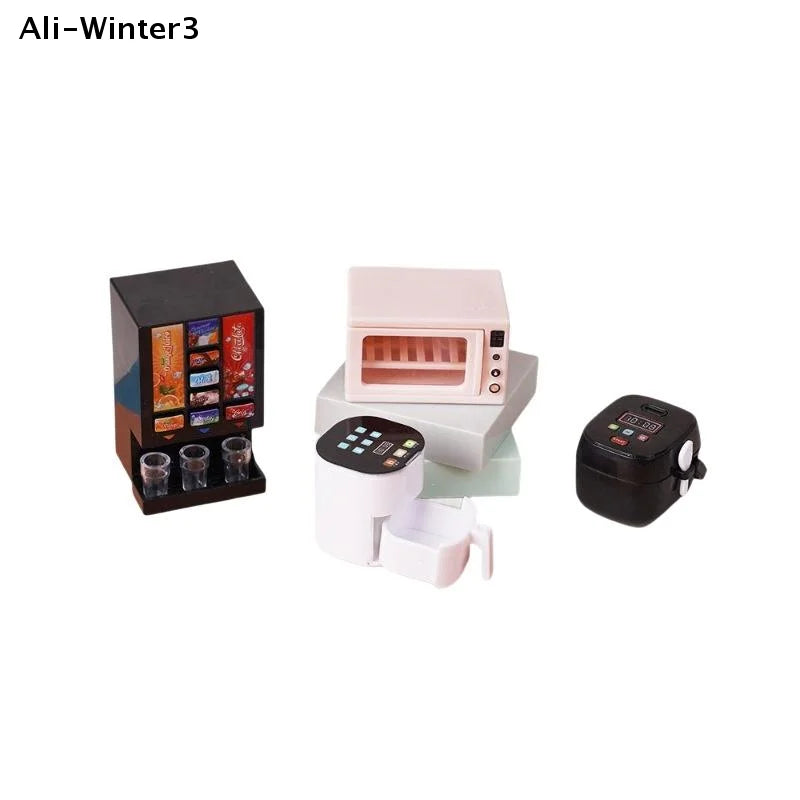 1/12 Dollhouse Simulation Miniature Kitchen Appliances Model Dollhouse Air Fryer Beverage Machine Oven Rice Cooker Ornaments