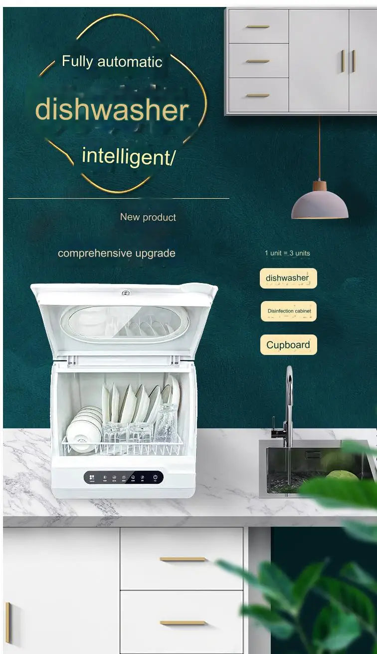Household Portable Dishwashers Washing Machine Electric Heating Touch Control Small Table Top Automatic Countertop Dishwasher