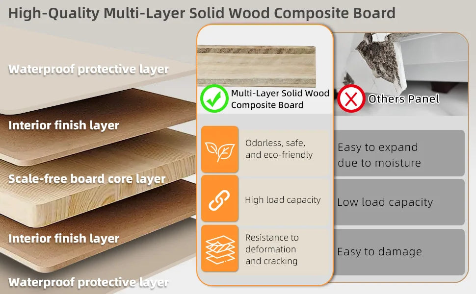 Wooden Home office Desk with Power Outlet, Storage Shelves & Wheels - Extendable Foldable table