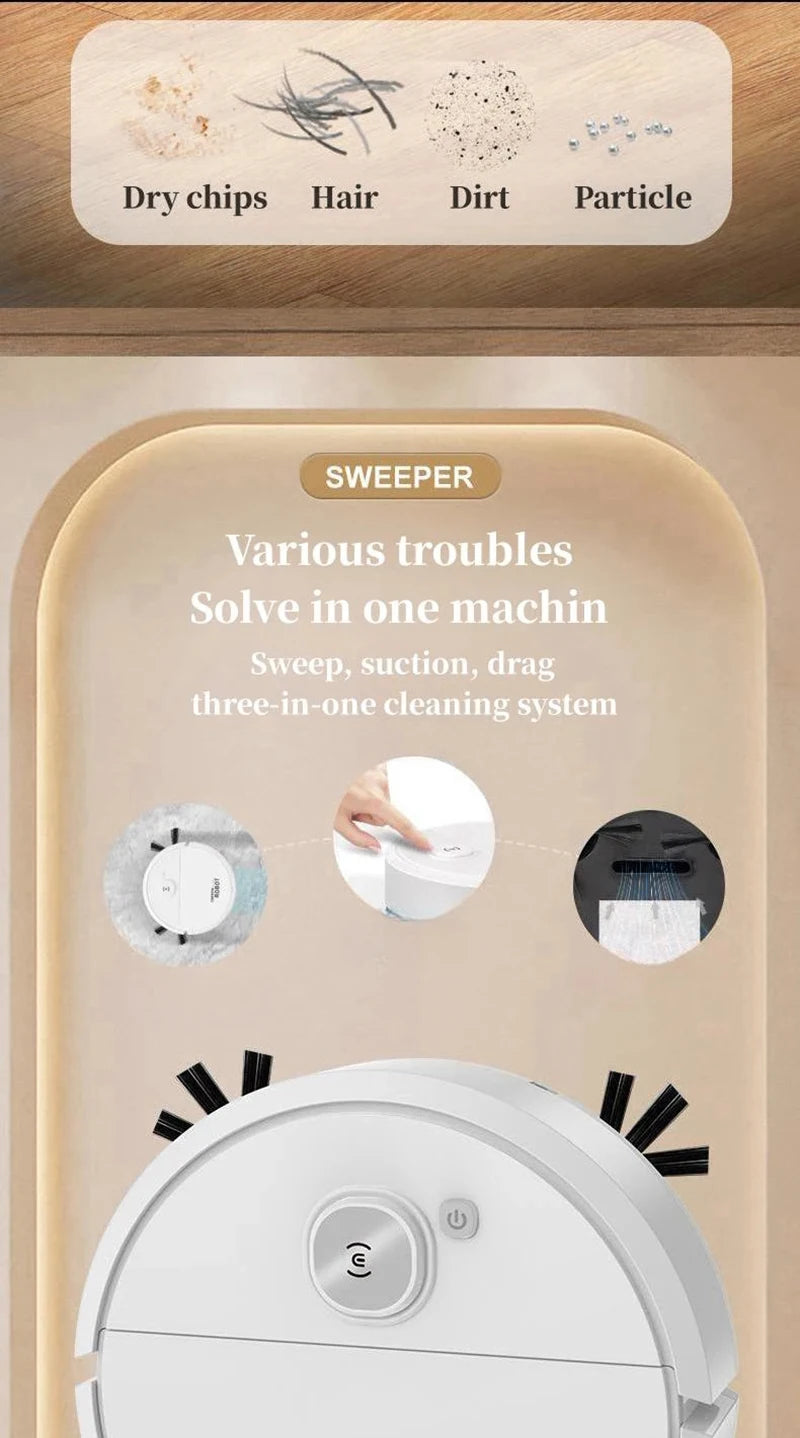 Household Sweeping Robot Three In One Intelligent Cleaning Machine Vacuum Cleaner Small Household Appliances New 2025