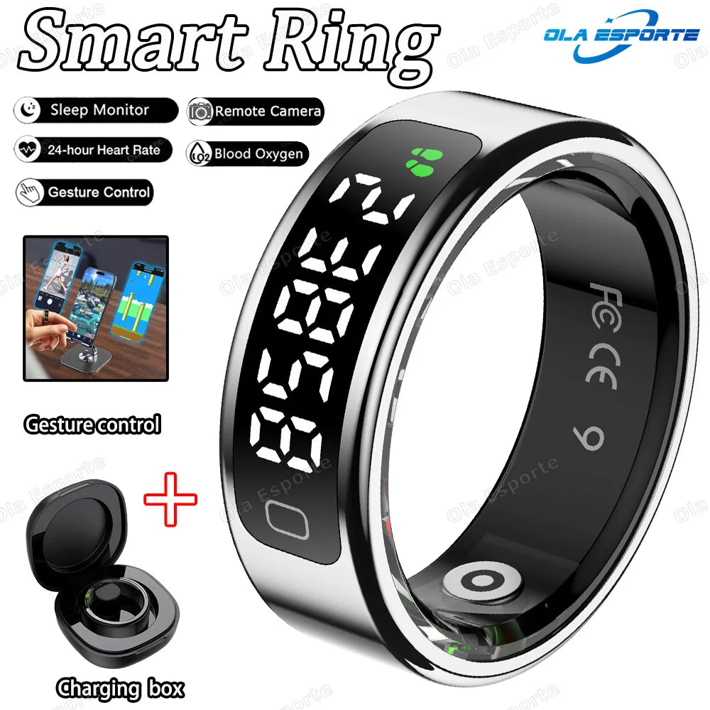2026 Smart Ring Display Screen and Touch, Likes Count, Smart Control, Health Manager,IP68 Waterproof For Men Women New smartring