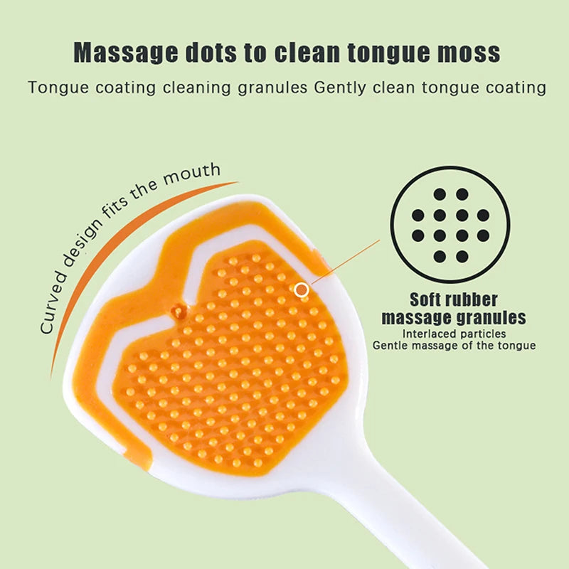 1/5PCS Tongue Scraper Oral Cleaner Brush Soft Silicone Cleaning Tongue Toothbrush Mouth Fresh Breath Scraping Hygiene Care Tools
