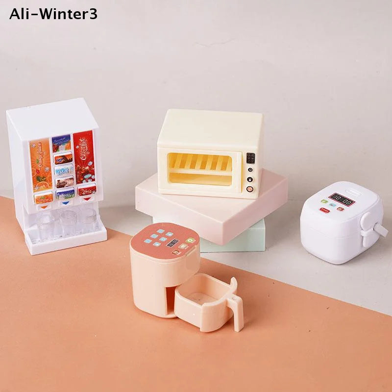 1/12 Dollhouse Simulation Miniature Kitchen Appliances Model Dollhouse Air Fryer Beverage Machine Oven Rice Cooker Ornaments