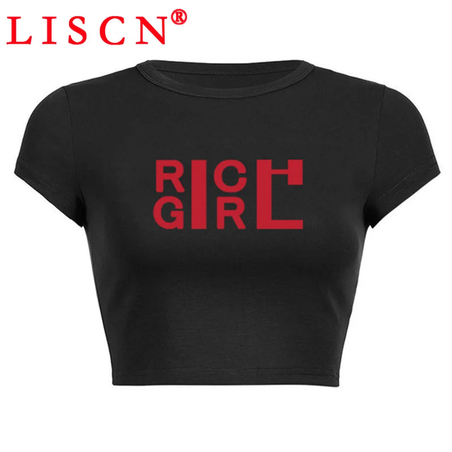 10 Bulk Items Wholesale Lots Tops T-shirt Women Summer 2025 Sexy Shirt Letter Printing Short Sleeve Crop Top Y2k Tees K14832