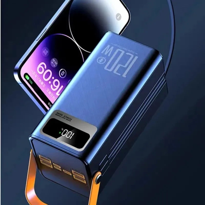 120W 100000mAh Fast Charging Power Bank Large Capacity Outdoor Mobile Power Supply Supports 7 Devices to Charge At The Same Time