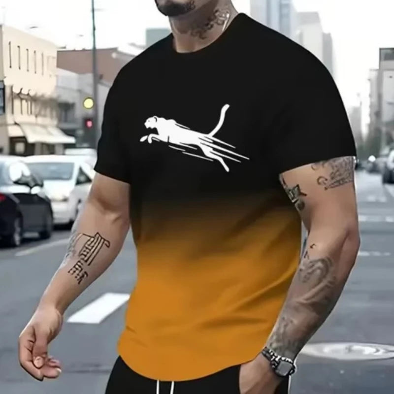 2025 Sweatshirt Street Fashion Short Sleeve T-shirt Loose Men's Digital Print