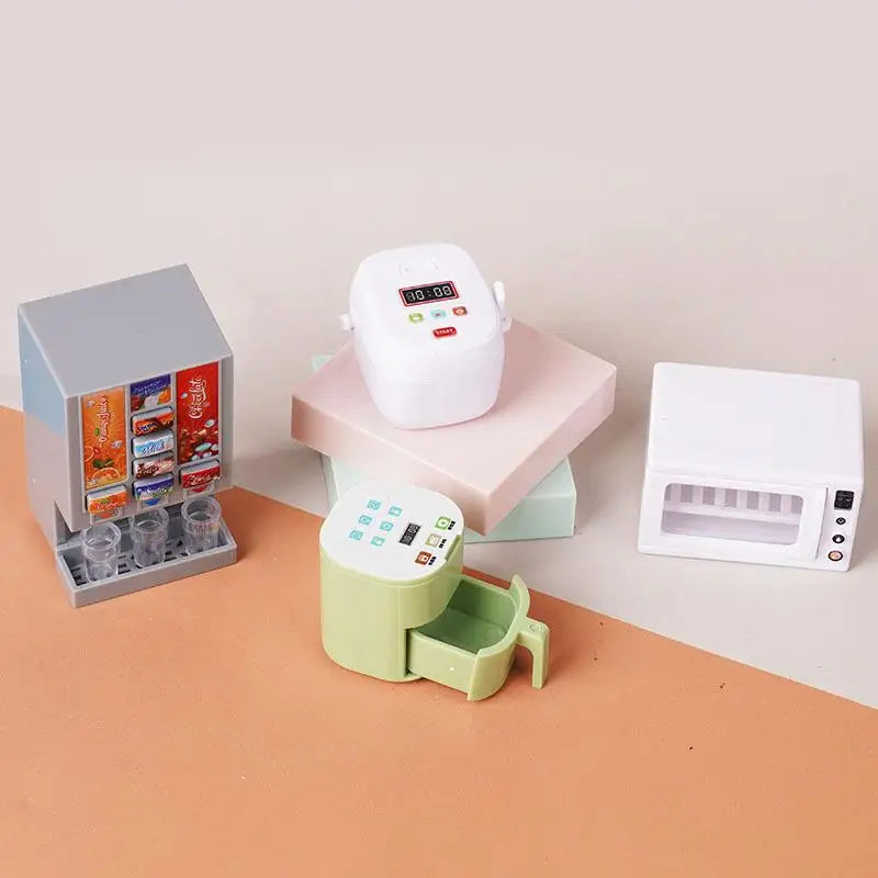 1/12 Dollhouse Simulation Miniature Kitchen Appliances Model Dollhouse Air Fryer Beverage Machine Oven Rice Cooker Ornaments