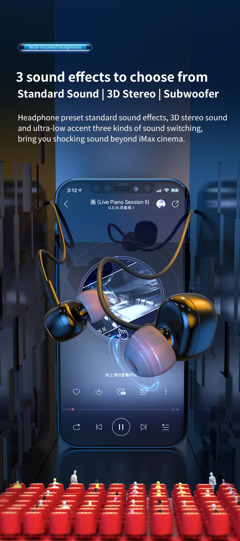 10000mAh 10000Hours Playback Wireless Bluetooth Earphones Magnetic Sports Running Headset Neckband Sport Earbuds Noise Reduction