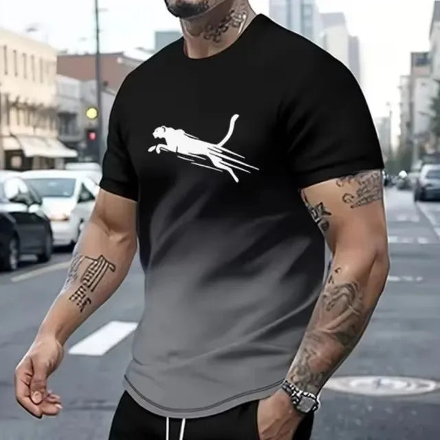 2025 Sweatshirt Street Fashion Short Sleeve T-shirt Loose Men's Digital Print