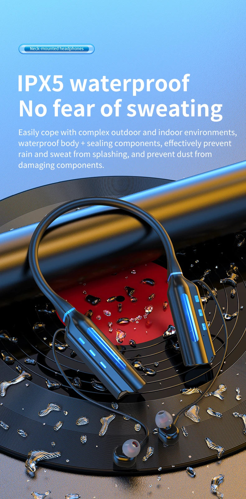 10000mAh 10000Hours Playback Wireless Bluetooth Earphones Magnetic Sports Running Headset Neckband Sport Earbuds Noise Reduction