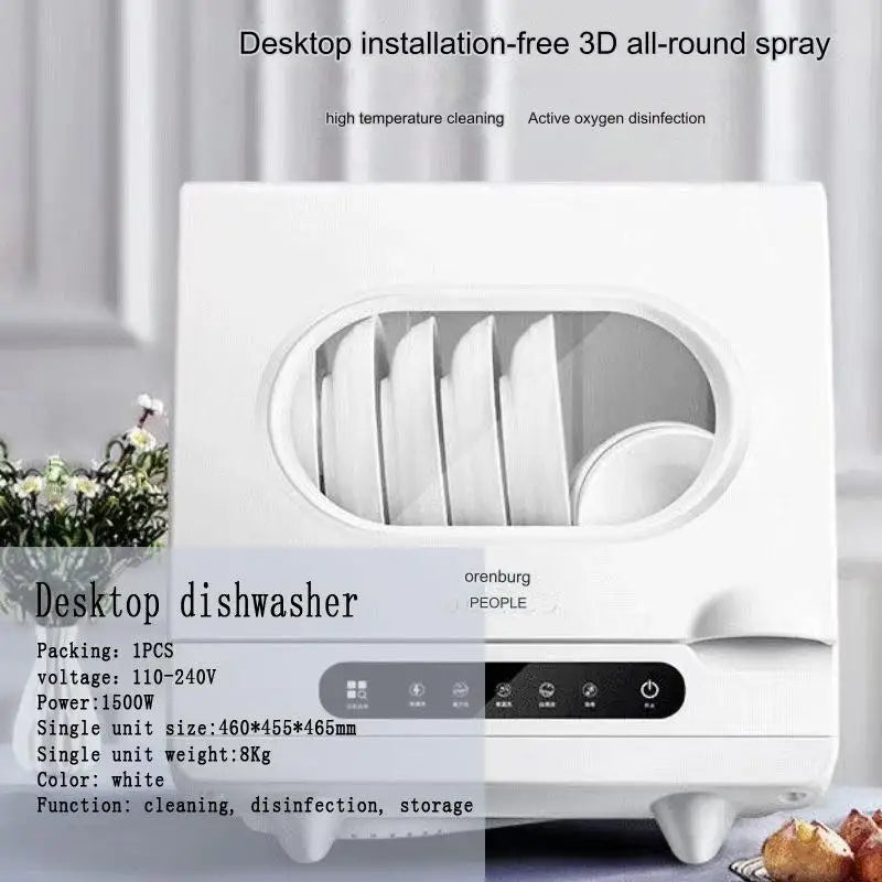 Household Portable Dishwashers Washing Machine Electric Heating Touch Control Small Table Top Automatic Countertop Dishwasher