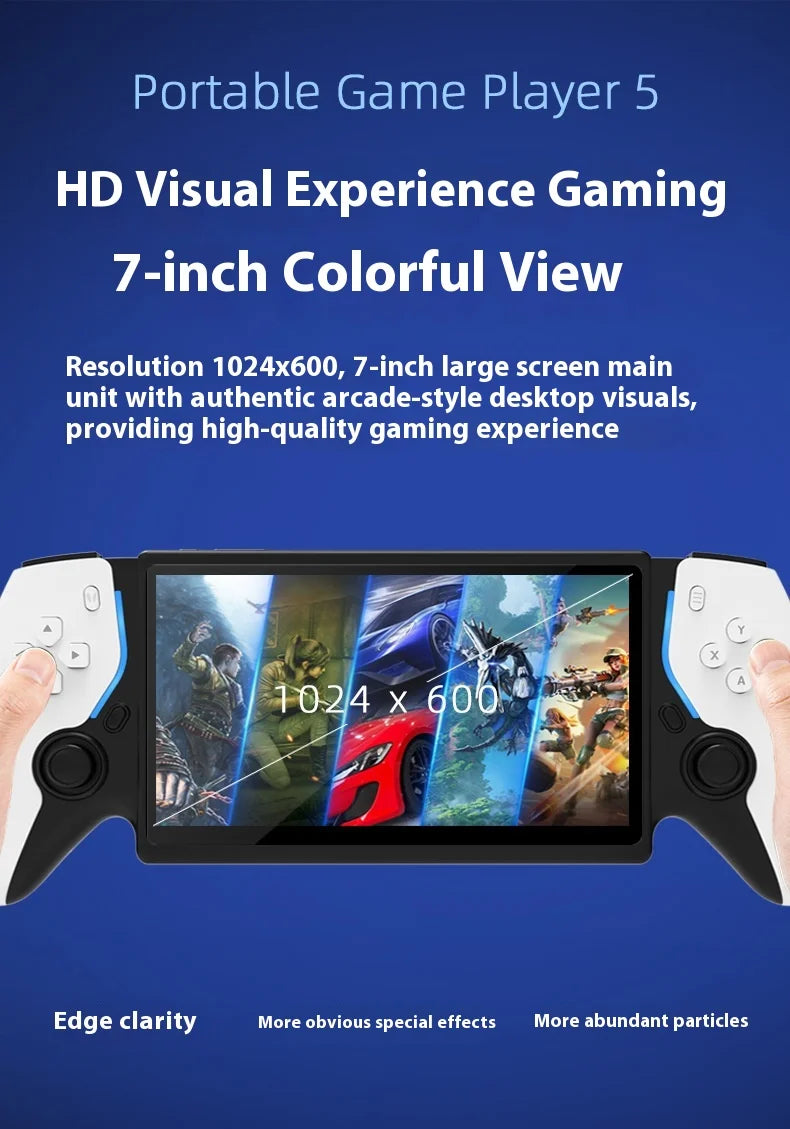 New PS5 7.0 Inch 64G Open Source System Dual Controller Handheld Game Console For PSP Street Fighter Competition