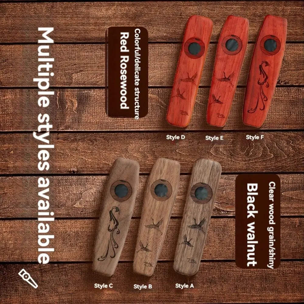 Musical Instrument Creative Wooden Kazoo Professional Portable Accompaniment Kazoo Smooth Lightweight Wind Instrument Music Gift