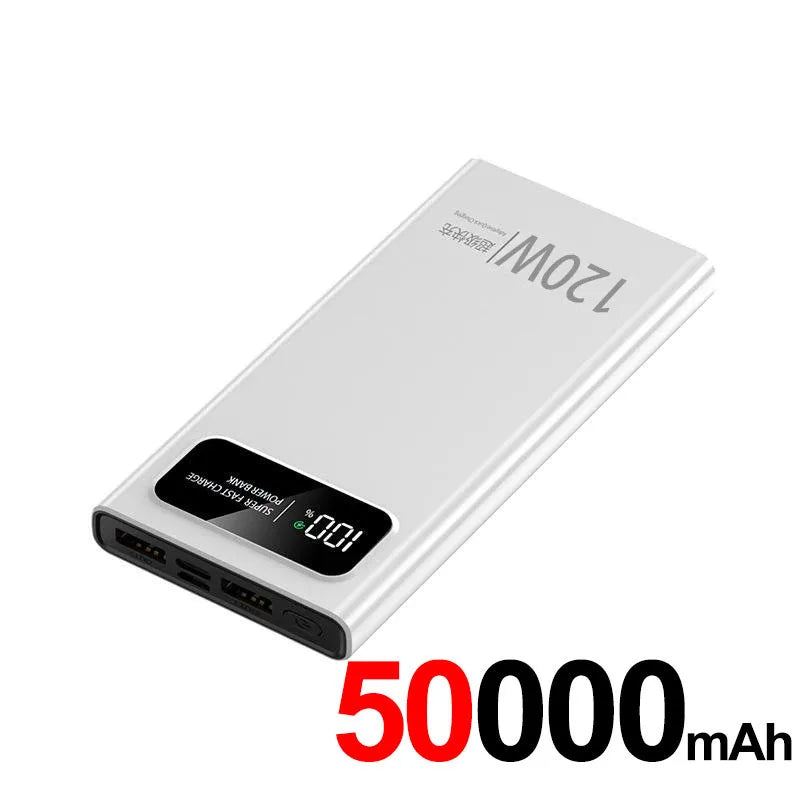 120W Power Bank 200000mAh Ultra Large Capacity intelligent Power Bank Super Charge Portable External Battery LED Display