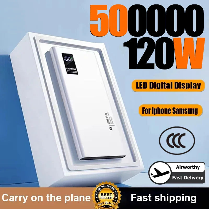200000mAh Large-capacity Super-fast Charging Power Bank With Digital Display Portable Mobile Power Supply for All Phones