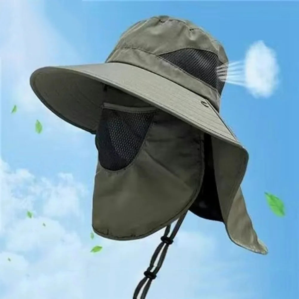 Fishing Caps Caps Mask Set Bucket Hat Sunscreen UV Protection Fisherman Hat Neck Headband Visor Sun Hat Outdoor