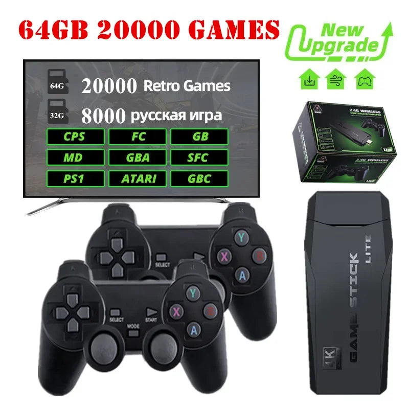 Video Game Console 2.4G Wireless Controller, 4K, 20000 Games, Retro Games for PS1/GBA Boy, Christmas Gift
