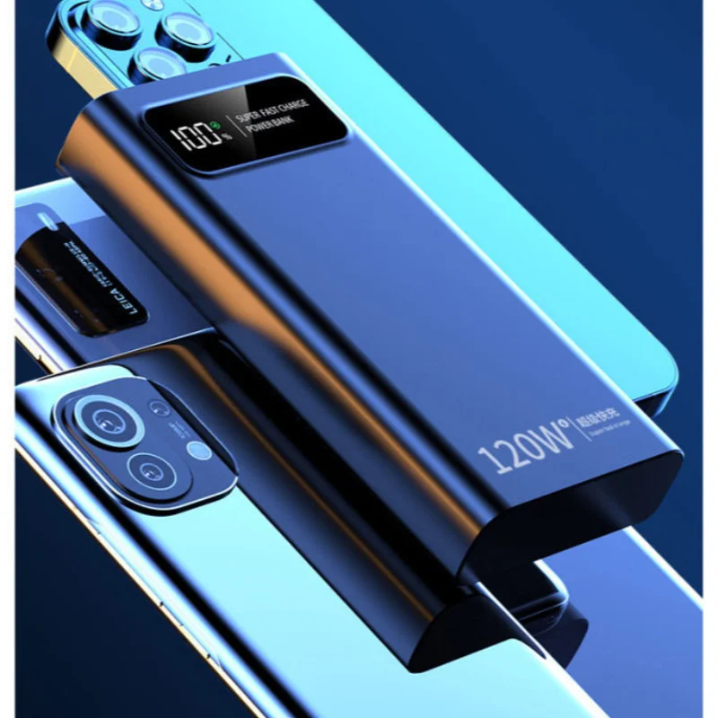 120W Power Bank 200000mAh Ultra Large Capacity intelligent Power Bank Super Charge Portable External Battery LED Display