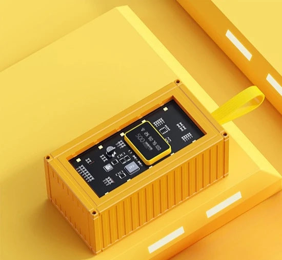 20000mAh Creative Container Power Bank Large Capacity Transparent LED Light Digital Display Mobile Phone Power Supply