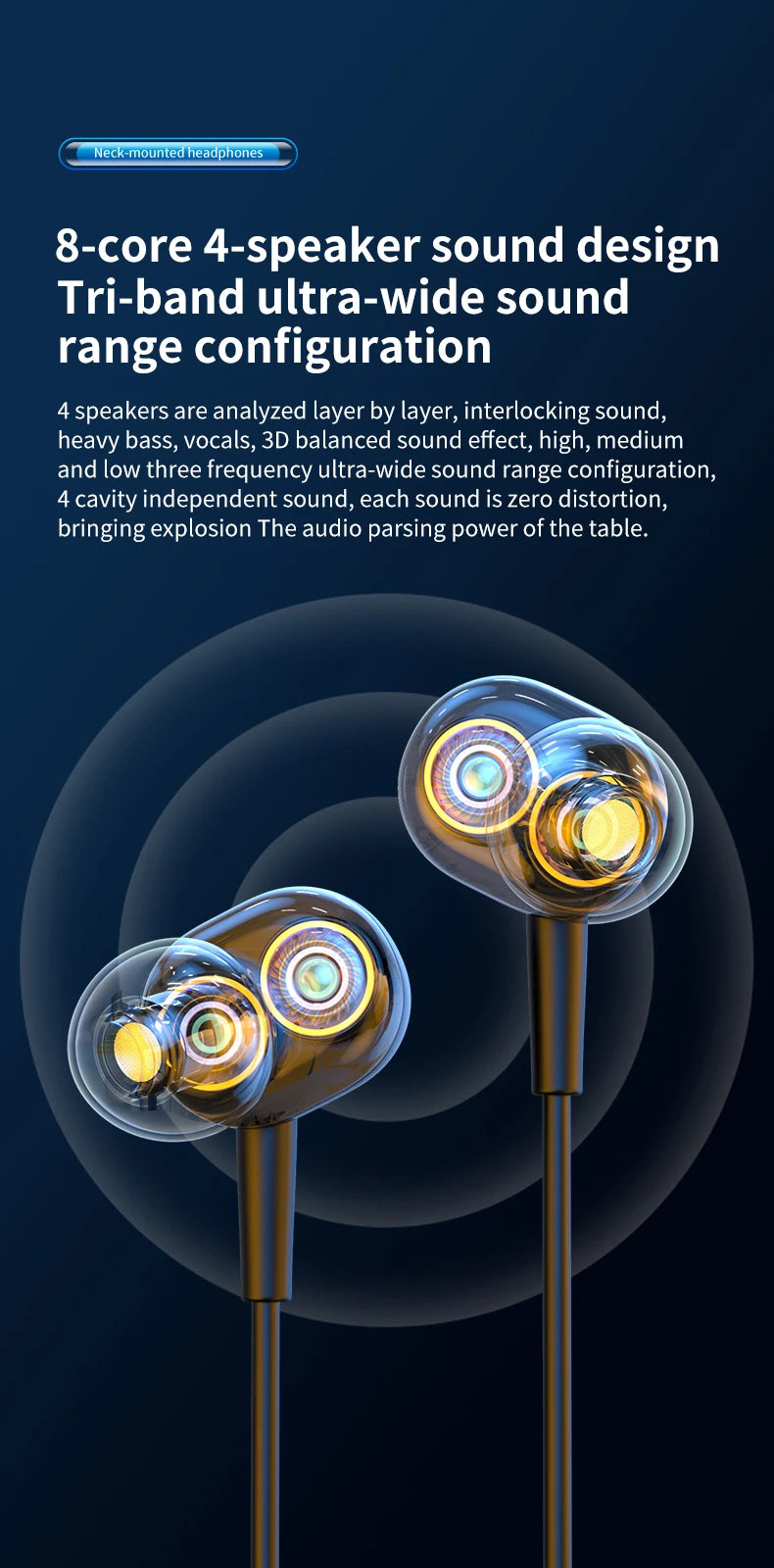 10000mAh 10000Hours Playback Wireless Bluetooth Earphones Magnetic Sports Running Headset Neckband Sport Earbuds Noise Reduction