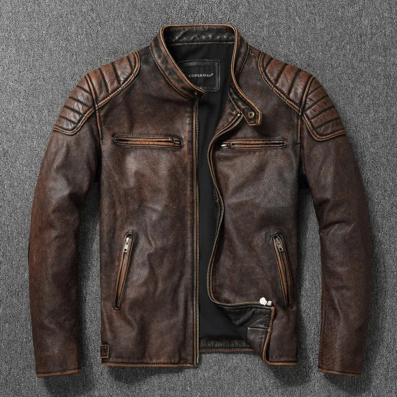 2025 New Leather Jacket Men's  pu Jacket for Men Biker Motorcycle  pu  Jacket Motorcycle Clothing Vintage Leather Coat Top