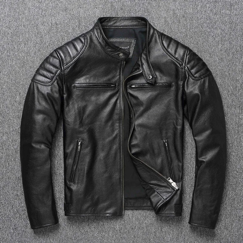2025 New Leather Jacket Men's  pu Jacket for Men Biker Motorcycle  pu  Jacket Motorcycle Clothing Vintage Leather Coat Top