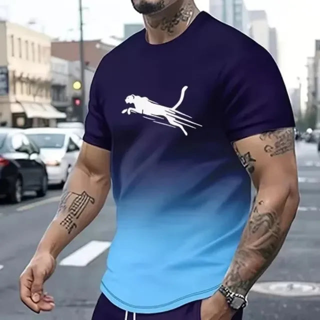 2025 Sweatshirt Street Fashion Short Sleeve T-shirt Loose Men's Digital Print