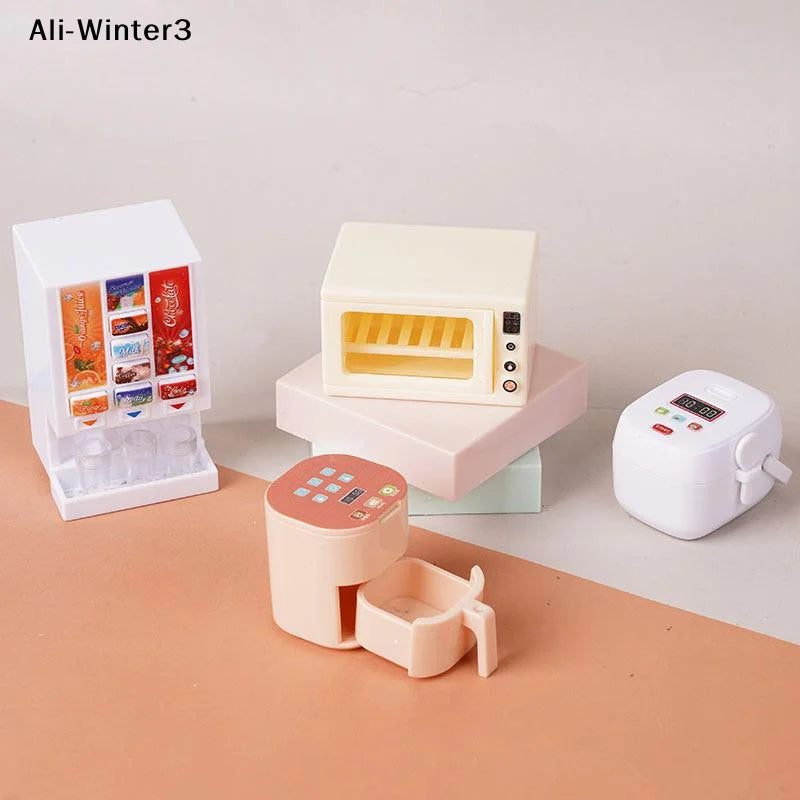 1/12 Dollhouse Simulation Miniature Kitchen Appliances Model Dollhouse Air Fryer Beverage Machine Oven Rice Cooker Ornaments