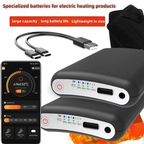 100% New 5V 5000mAh Battery App Remote Control Lipo Battery Packs Winter Socks Warm Gloves Kneepad Rechargeable Power Bank