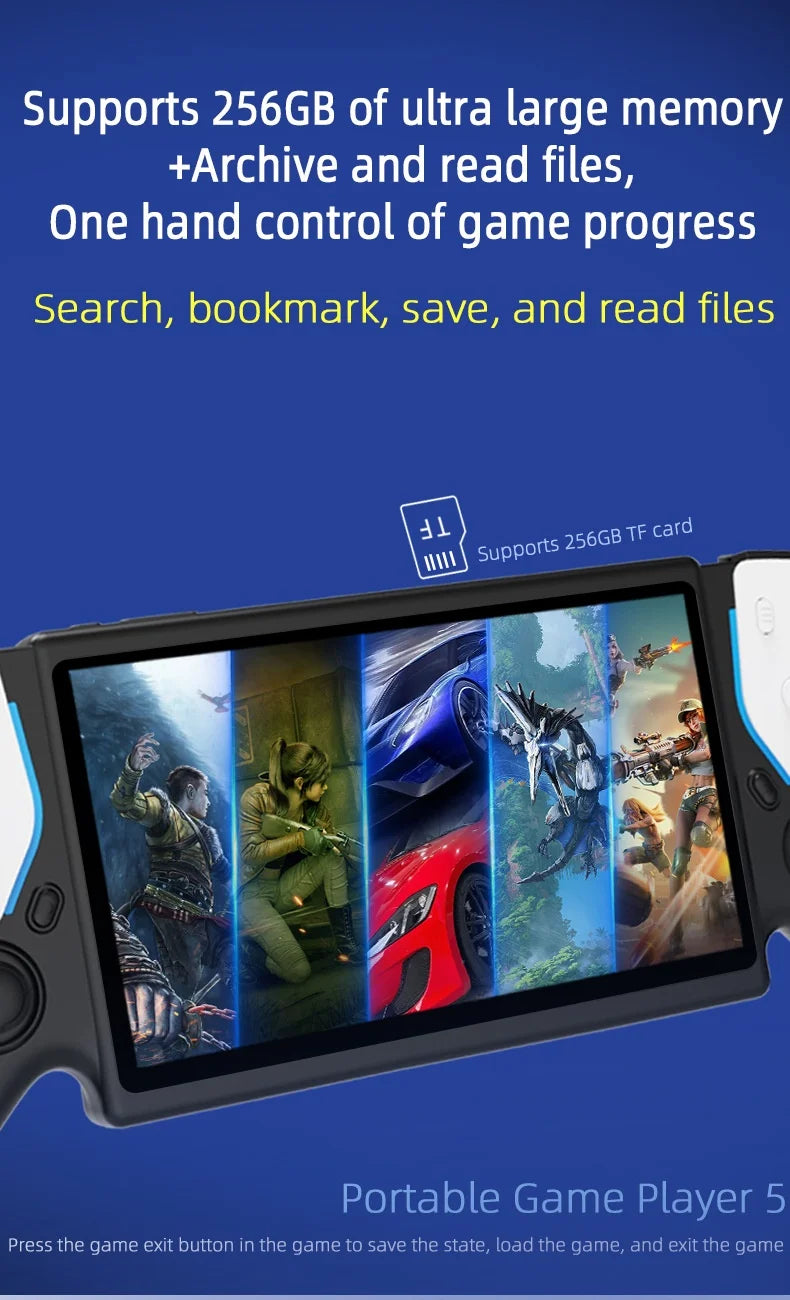 New PS5 7.0 Inch 64G Open Source System Dual Controller Handheld Game Console For PSP Street Fighter Competition