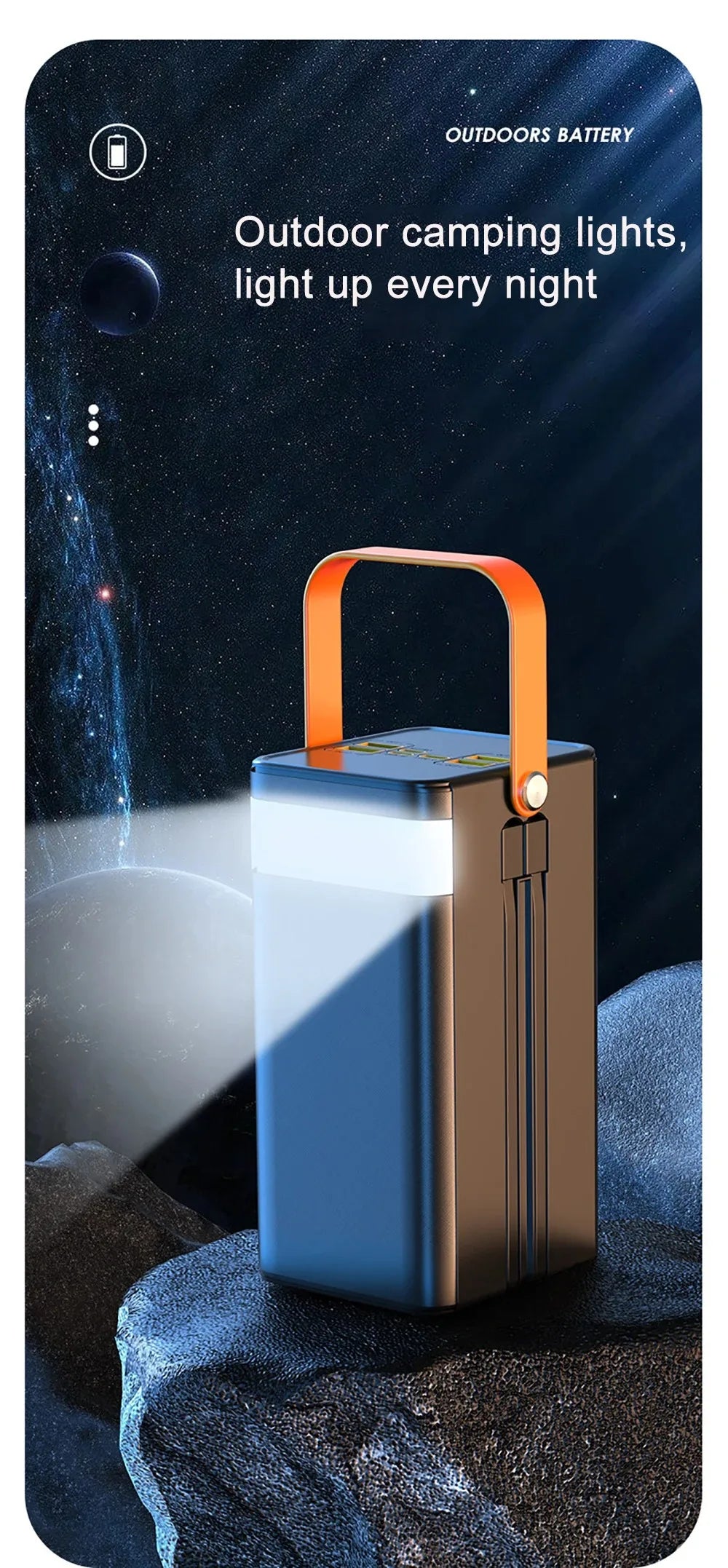 120W 100000mAh Fast Charging Power Bank Large Capacity Outdoor Mobile Power Supply Supports 7 Devices to Charge At The Same Time