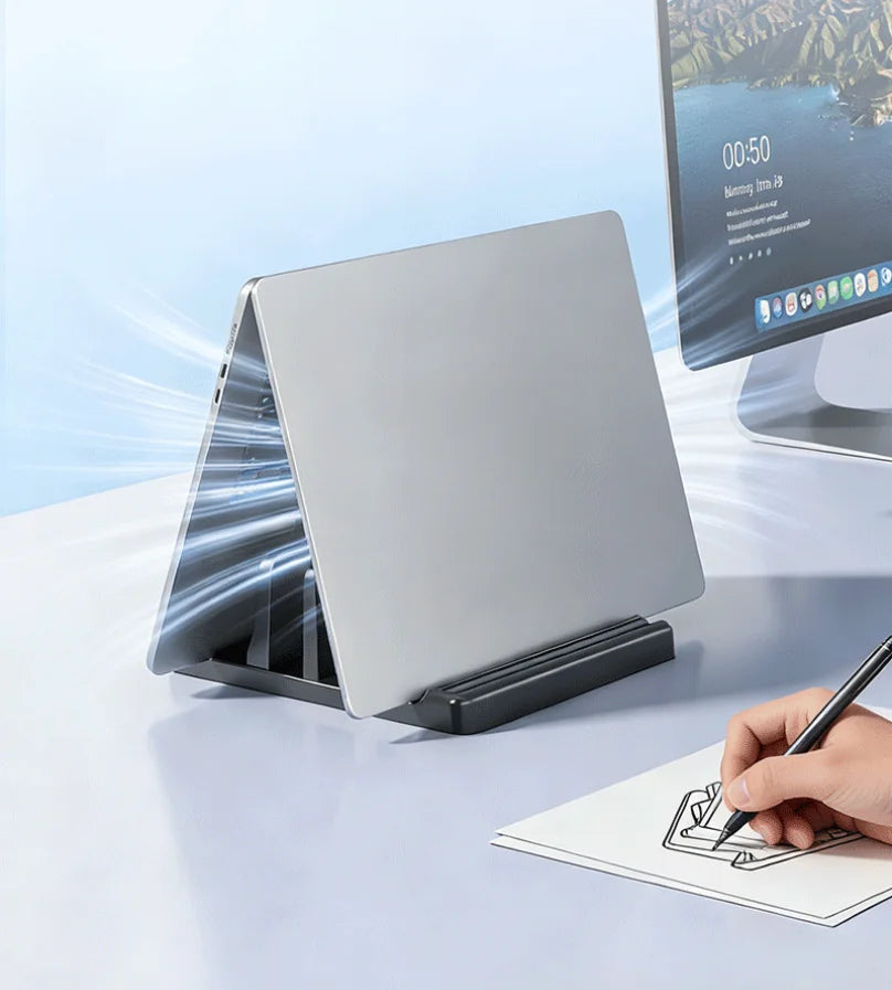 Office Laptop Stand Save Desktop Space Easy To Place Computer Accessories Scalable Width Office Desk Storage