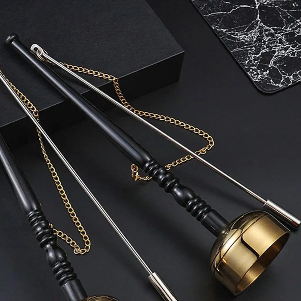 Buddhist Instruments Brass Instrument Buddha Chime Muti-Purpose Long Hand Bell Handbell Meditation Temple Ritual Monks