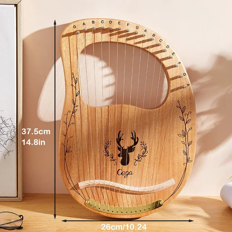 16 21 24 Strings Lyre Harp Mahogany Wood Harp Piano Stringed Musical Instrument With Tuning Wrench Spare Strings