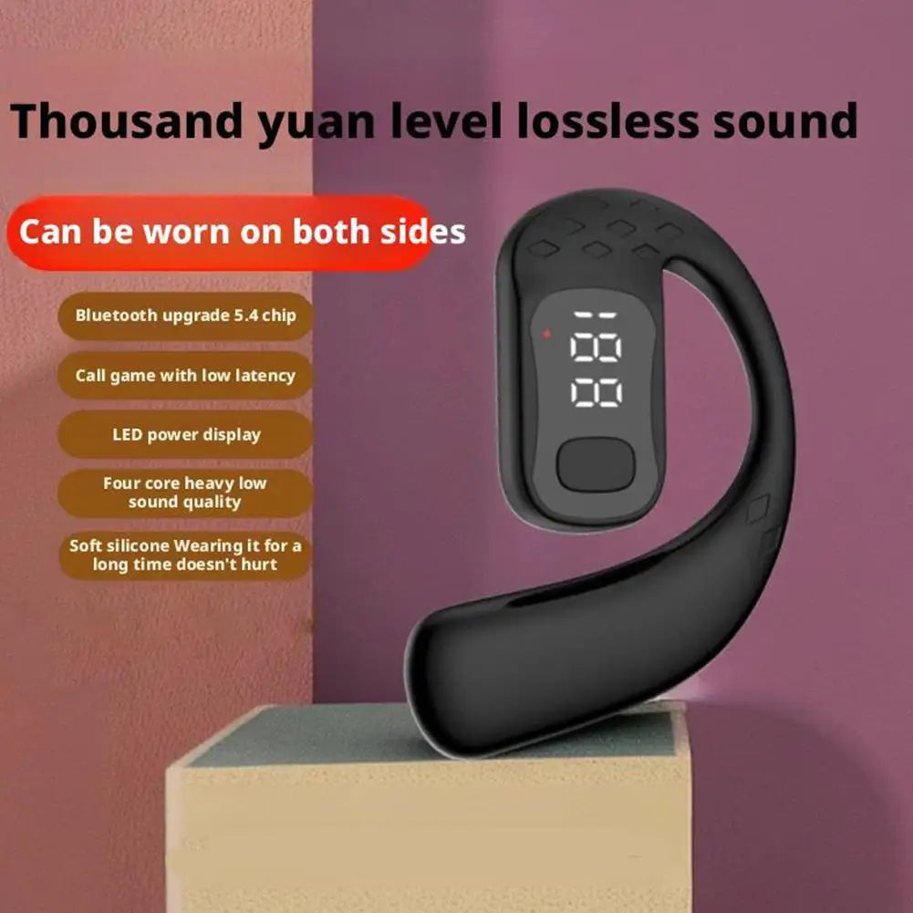 1Set Left Right Ear Rotatable Wireless Running Single Ear Hanging Type Universal Ultra Long Endurance Bluetooth Earphones