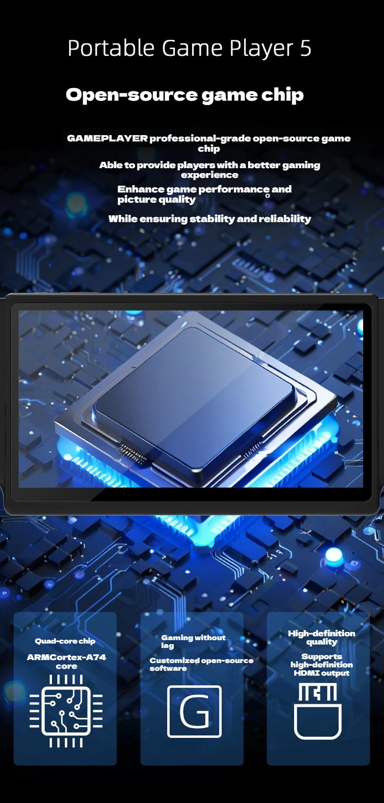 New PS5 7.0 Inch 64G Open Source System Dual Controller Handheld Game Console For PSP Street Fighter Competition