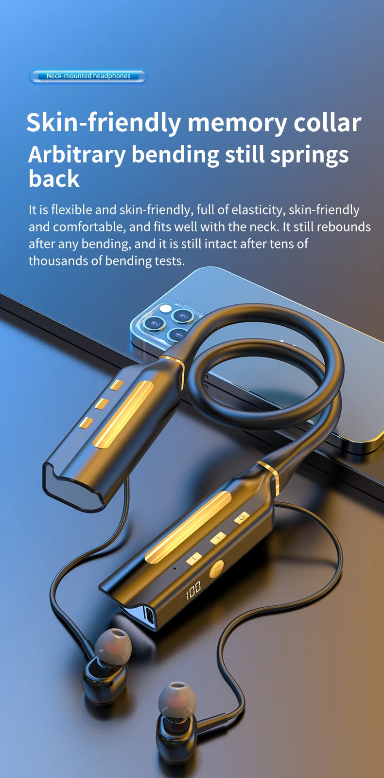 10000mAh 10000Hours Playback Wireless Bluetooth Earphones Magnetic Sports Running Headset Neckband Sport Earbuds Noise Reduction