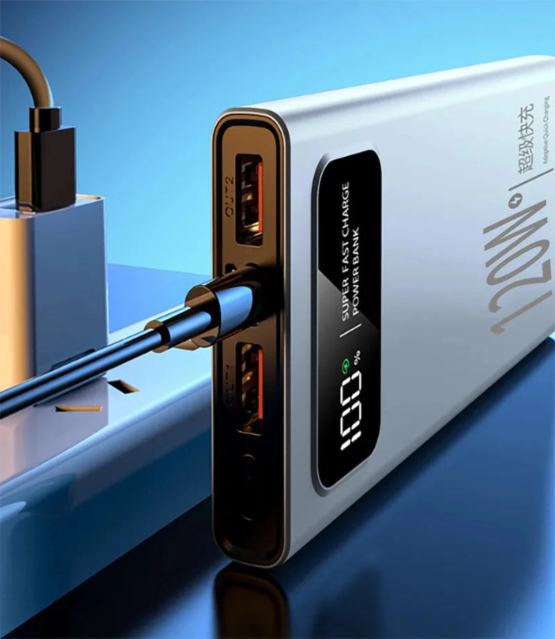 120W Power Bank 200000mAh Ultra Large Capacity intelligent Power Bank Super Charge Portable External Battery LED Display