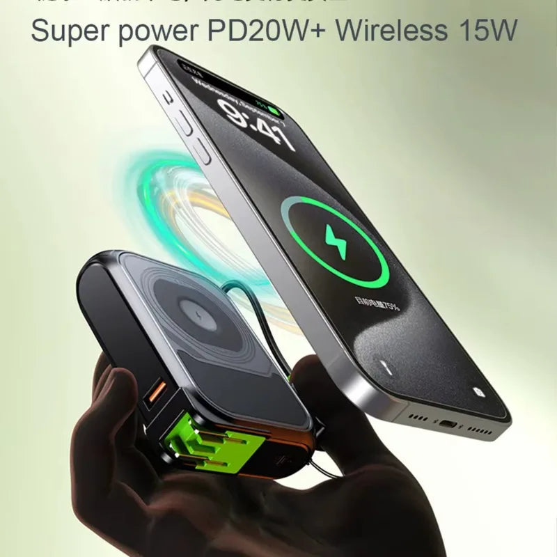 20000mAh/10000mAh Multi-functional 5-in-1 All-in-One Power Bank - Comes with Data Cable, Bracket -Built-in Plug -Outdoor Travel