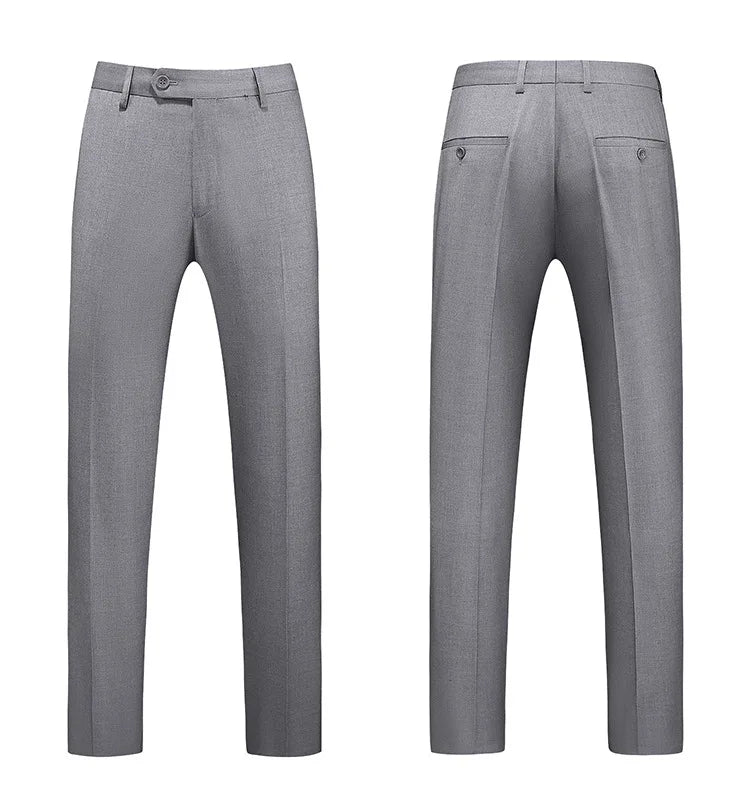 19 Colors Men Business Casual Suit Pants Formal Office Trousers Navy blue Purple Khaki Black Gray Classic Long Pants Plus Size